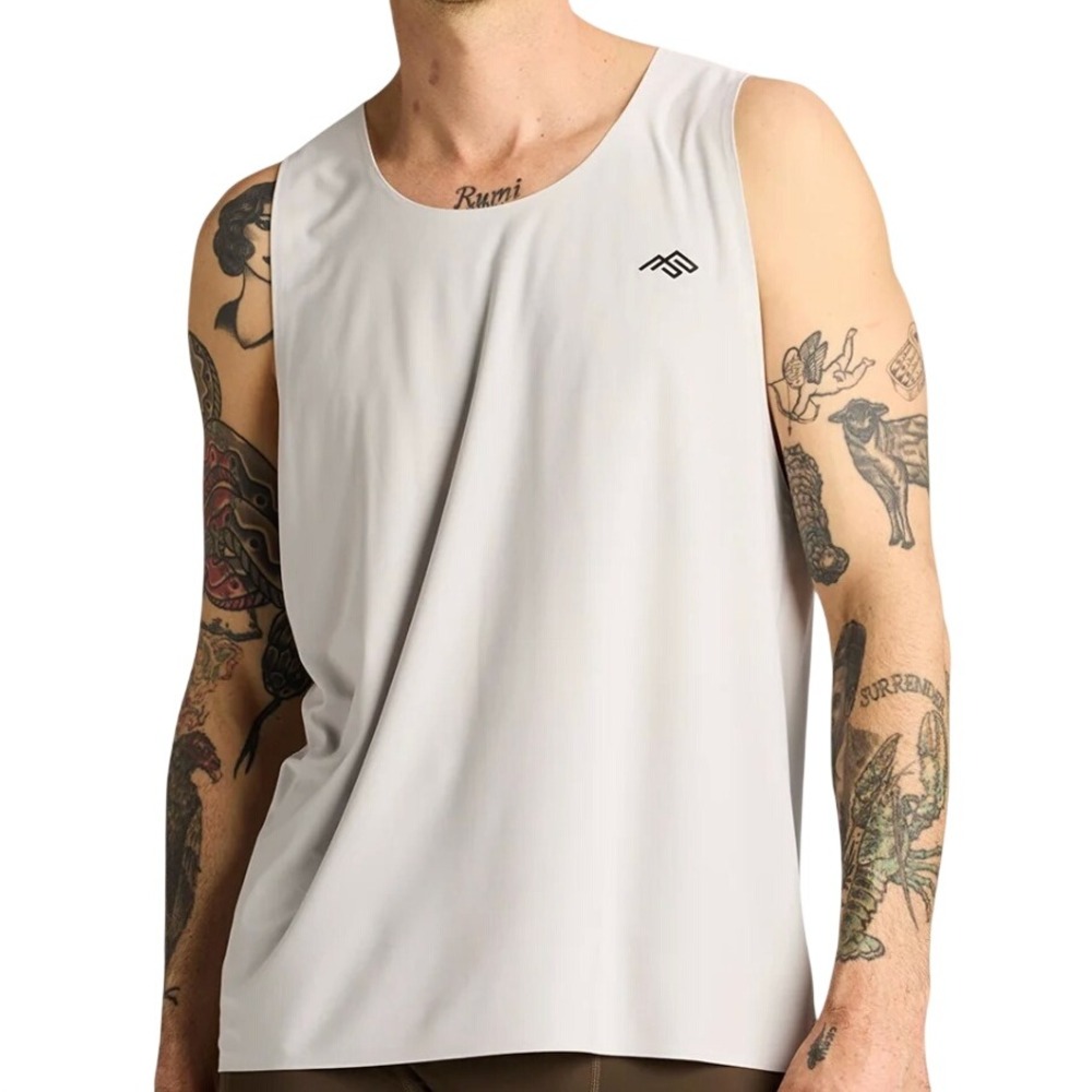 Path Projects Wadi Tank Mens Large Light Grey Sleeveless Running Shirt